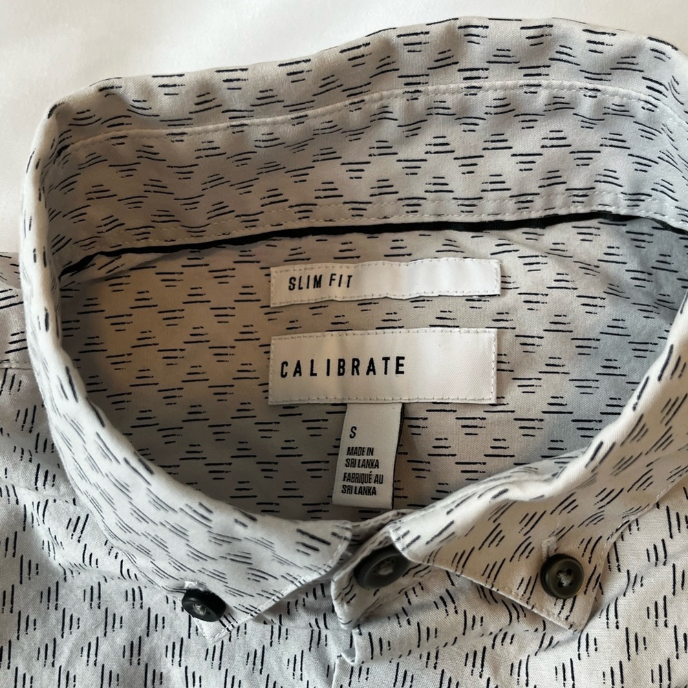 Casual Button Down Shirt Black and White